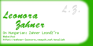 leonora zahner business card